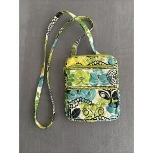 Vera Bradley Small Crossbody Purse Limes Up Green‎ Floral Pattern
